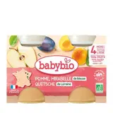 Petit pot mirabelle de Lorraine, pomme BIO - dès 4 mois, Babybio (2 x 130 g)