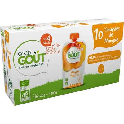Pack Jumbo Mangue BIO - dès 4 mois, Good Goût (10 x 120 g)