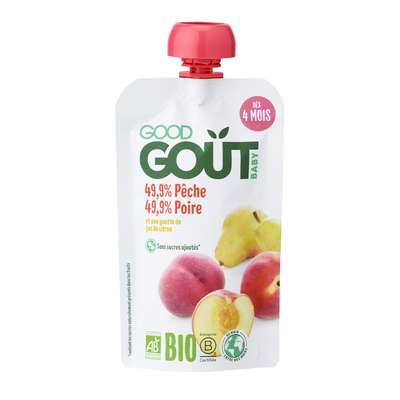 Pêche, Poire BIO - dès 4 mois, Good Goût (120 g)