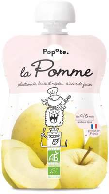 Gourde Pomme BIO - dès 4/6 mois, Popote (120 g)