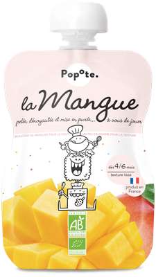 Gourde Mangue BIO - dès 4/6 mois, Popote (120 g)