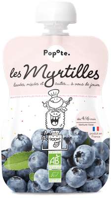 Gourde Myrtille BIO - dès 4/6 mois, Popote (120 g)
