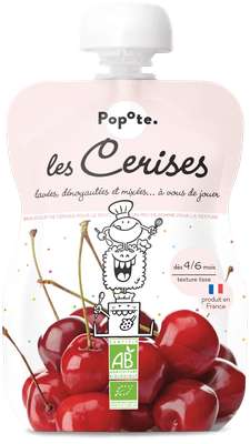 Gourde Cerise BIO - dès 4/6 mois, Popote (120 g)