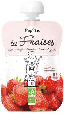 Gourde Fraise BIO - dès 4/6 mois, Popote (120 g)