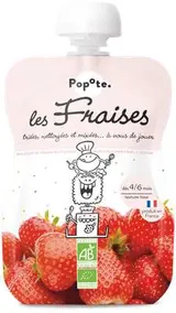 Gourde Fraise BIO - dès 4/6 mois, Popote (120 g)
