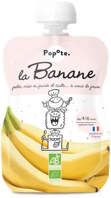 Gourde Banane BIO - dès 4/6 mois, Popote (120 g)