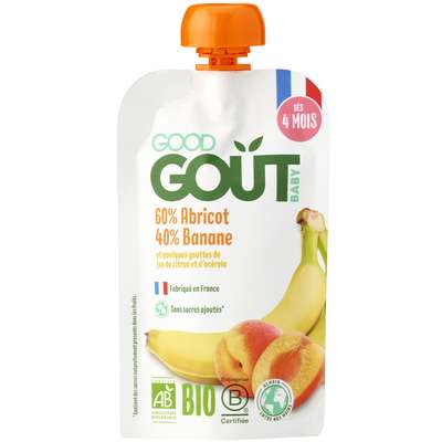Banane, Abricot BIO - dès 4 mois, Good Goût (120 g)