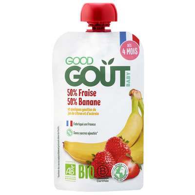 Fraise Banane BIO - dès 4 mois, Good Goût (120 g)
