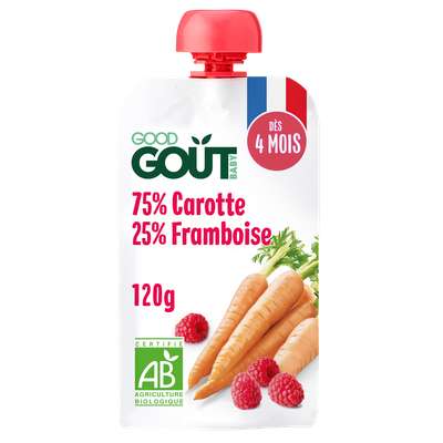 Carotte Framboise BIO - dès 4 mois, Good Goût (120 g)