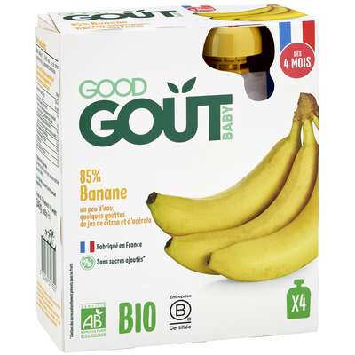 Banane BIO - dès 4 mois, Good Goût (4 x 85 g)