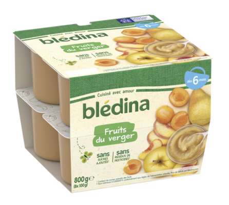 Coupelles 100% fruits du verger - dès 6 mois, Blédina (8 x 100 g)
