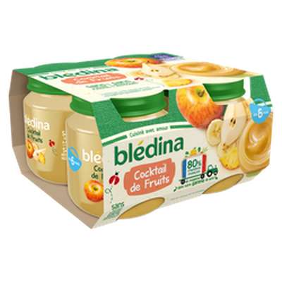 Pots cocktail de fruits - dès 6 mois, Blédina (4 x 130 g)