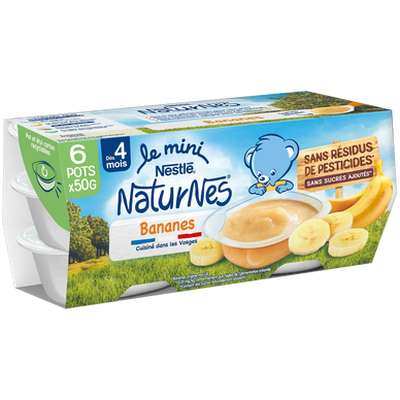 Purée de fruits banane - dès 8 mois, Naturenes Nestlé (6 x 50 g)