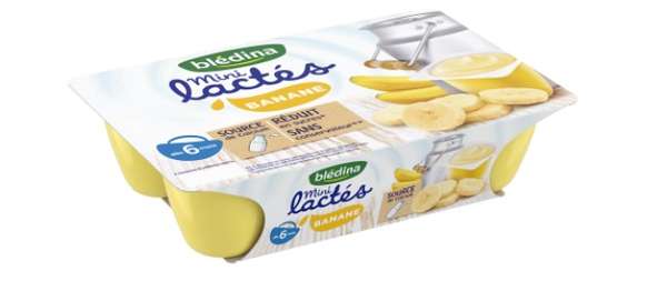 Mini lactés banane - de 6 à 36 mois, Blédina  (6 x 55 g)