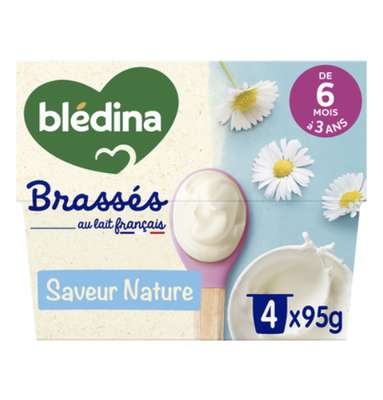 Brassés saveur nature - dès 6 mois, Blédina (4 x 95 g)