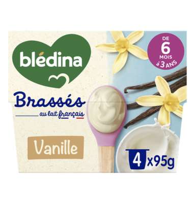 Brassés Vanille - dès 6 mois, Blédina  (4 x 95 g)