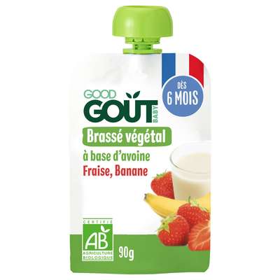 Brassé végétal Avoine fraise banane BIO - dès 6 mois, Good Goût (90 g)