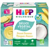 Délices de lait de coco brassé bananes, mangues, ananas BIO - dès 6 mois, Hipp (4 x 100 g)