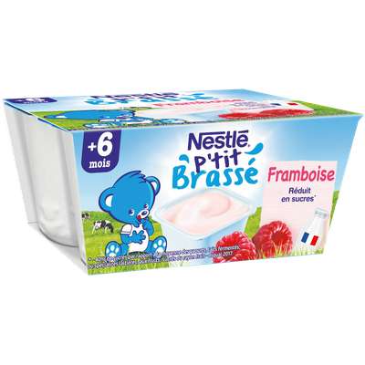 P'tit brassé framboise - dès 6 mois, Nestlé (4 x 100 g)