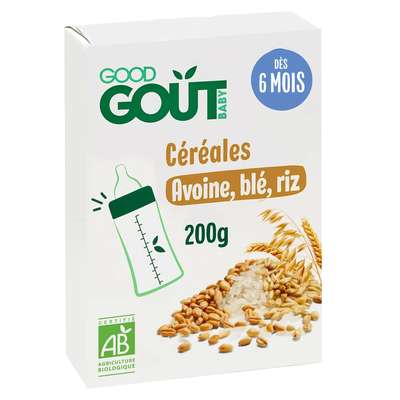 Avoine, blé et riz BIO - dès 6 mois, Good Goût (200 g)