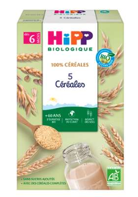 100% céréales 5 céréales BIO - dès 6 mois, Hipp (250 g)