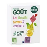 Biscuits formes et couleurs BIO - dès 10 mois, Good Goût (4 x 20 g)