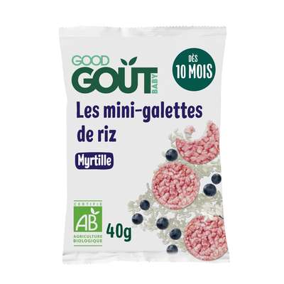 Mini galettes de riz à la myrtille BIO - dès 10 mois, Good Goût (40 g)