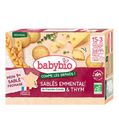 Sablés emmental de Franche - Comté et thym  BIO - dès 12 mois, Babybio (72 g)