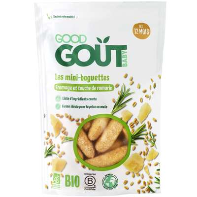 Mini-baguettes romarin fromage BIO - dès 12 mois, Good Goût (70 g)