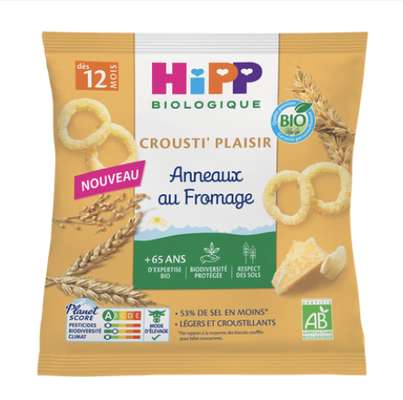 Anneaux fromage crousti'plaisir BIO - dés 12 mois, Hipp   (25 g)
