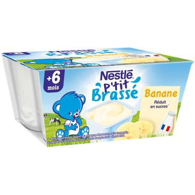 P'tit Brassé banane - 6 mois, Nestlé (4 x 100 g)