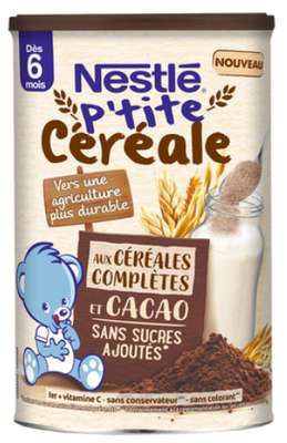 P'tite céréales complètes et cacao dès 6 mois, Nestlé (415 g)
