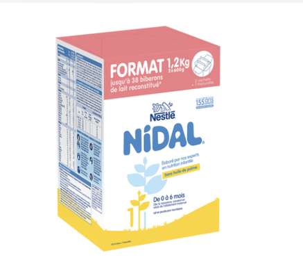 Lait pour nourrissons 1er âge Nidal - 0 à 6 mois, Nestlé  (2 x 600 g)