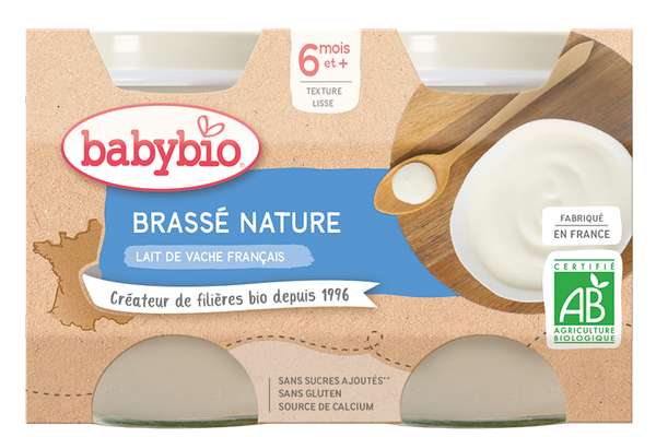 Brassé nature BIO - dès 6 mois, Babybio (2 x 130 g)