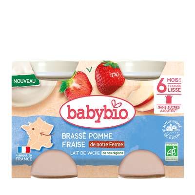 Brassé pomme fraise BIO - dès 6 mois, Babybio (2 x 130 g)