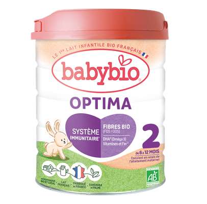 Optima 2 Lait en poudre au lait de vache français BIO - de 6 à 12 mois, Babybio (800 g)