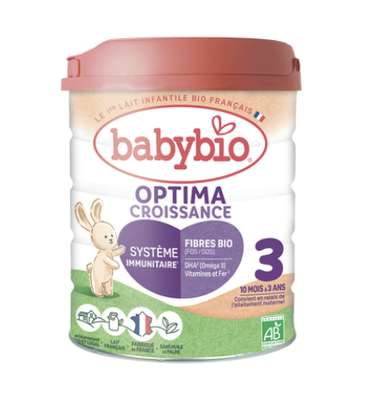 Optima 3 Lait de croissance au lait de vache français BIO - dès 10 mois, Babybio (800 g)