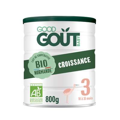 Lait de croissance 3ème âge BIO – de 10 à 36 mois, Good Goût (800 g)