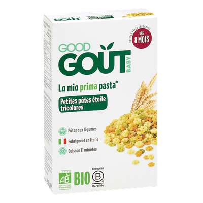 Pâtes étoiles tricolores aux légumes BIO - dès 8 mois, Good Goût (250 g)