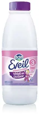 Lait de croissance réduit en lactose 3 Eveil - de 10 à 36 mois, Lactel  (1 L)