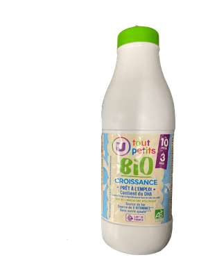 Lait de croissance DHA BIO - 10 mois à 3 ans, U Tout Petits (1 L)