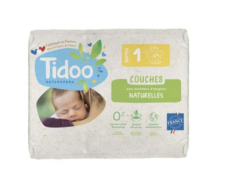 Couches écologiques T1 / 2-5 kg, Tidoo (24 couches)
