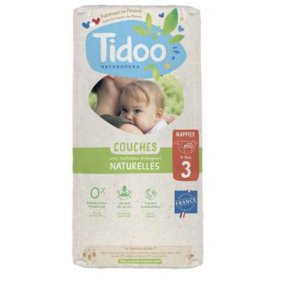 Couches écologiques T3 / 4-9 kg, Tidoo Nature (50 couches)