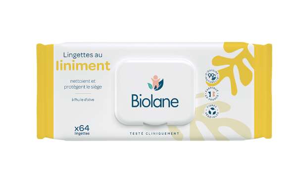 Lingette au liniment oléo-calcaire, Biolane (x 64)