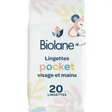 Lingettes Pocket visage et mains, Biolane (x 20)