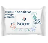 Lingettes visage et mains sensitives, Biolane (x 55)