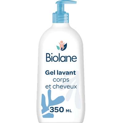 Gel lavant pour bébés corps et cheveux, Biolane (350 ml)