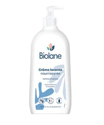 Crème lavante nourrissante nettoie et apaise, Biolane (750 ml)