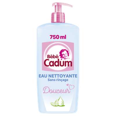 Bébé Eau nettoyante hypoallergénique à l'huile d'amande BIO, Cadum   (750 ml)