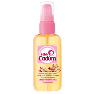 Huile de massage Bébé merveilleuse Corps & Cheveux, Cadum (100 ml)